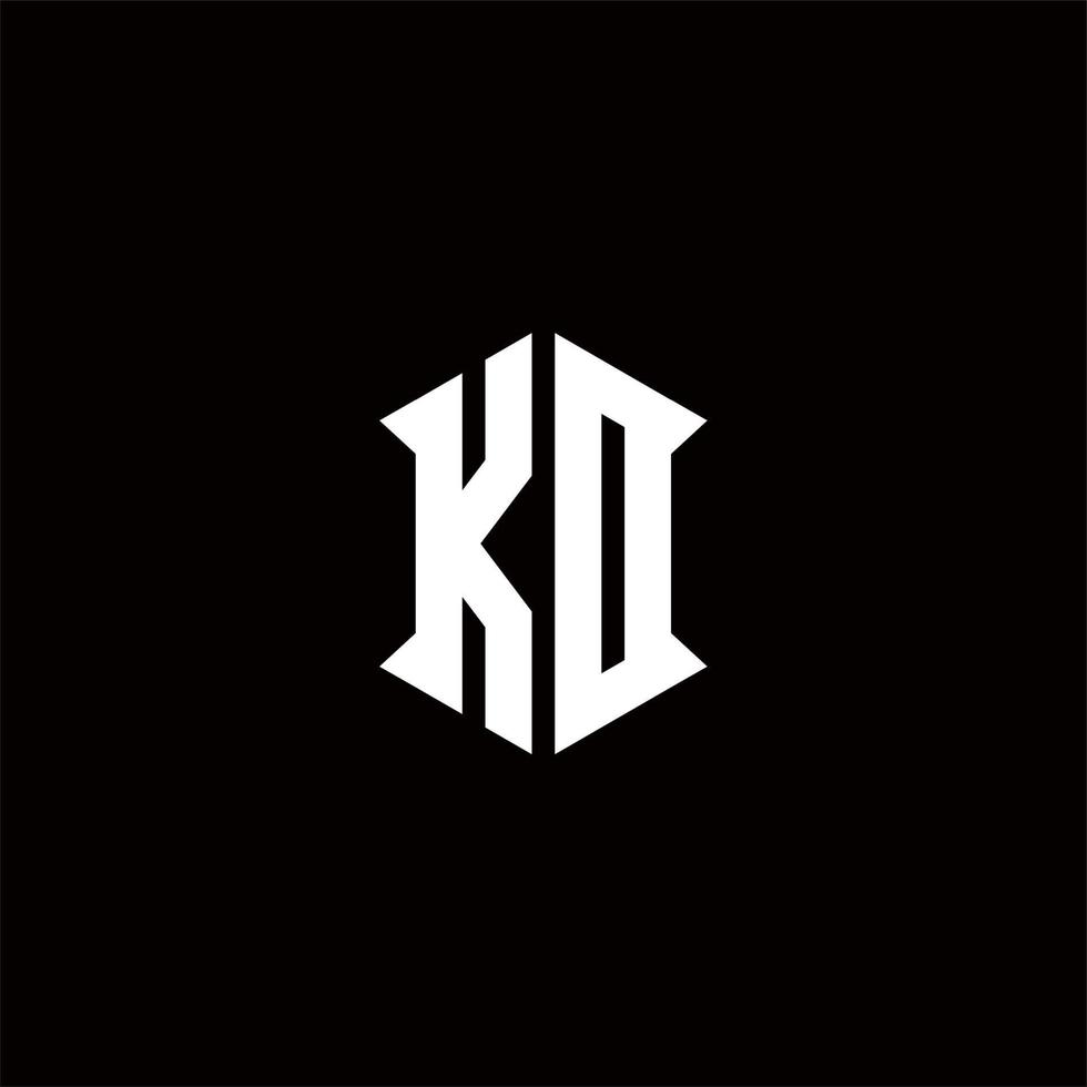 KD Logo monogram with shield shape designs template vector