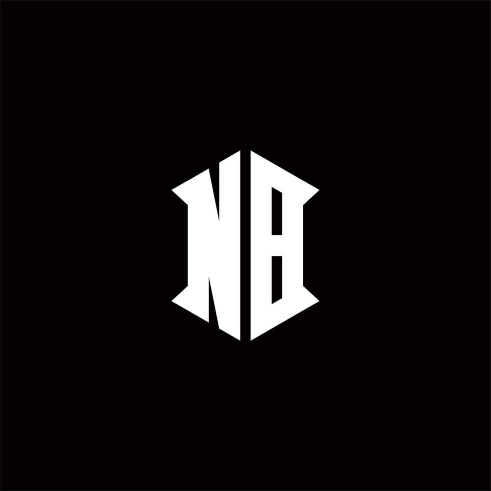 NB Logo monogram with shield shape designs template vector