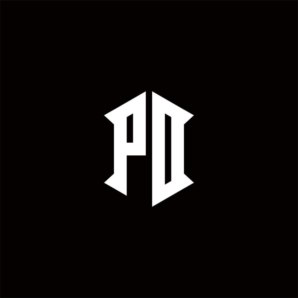 PD Logo monogram with shield shape designs template vector