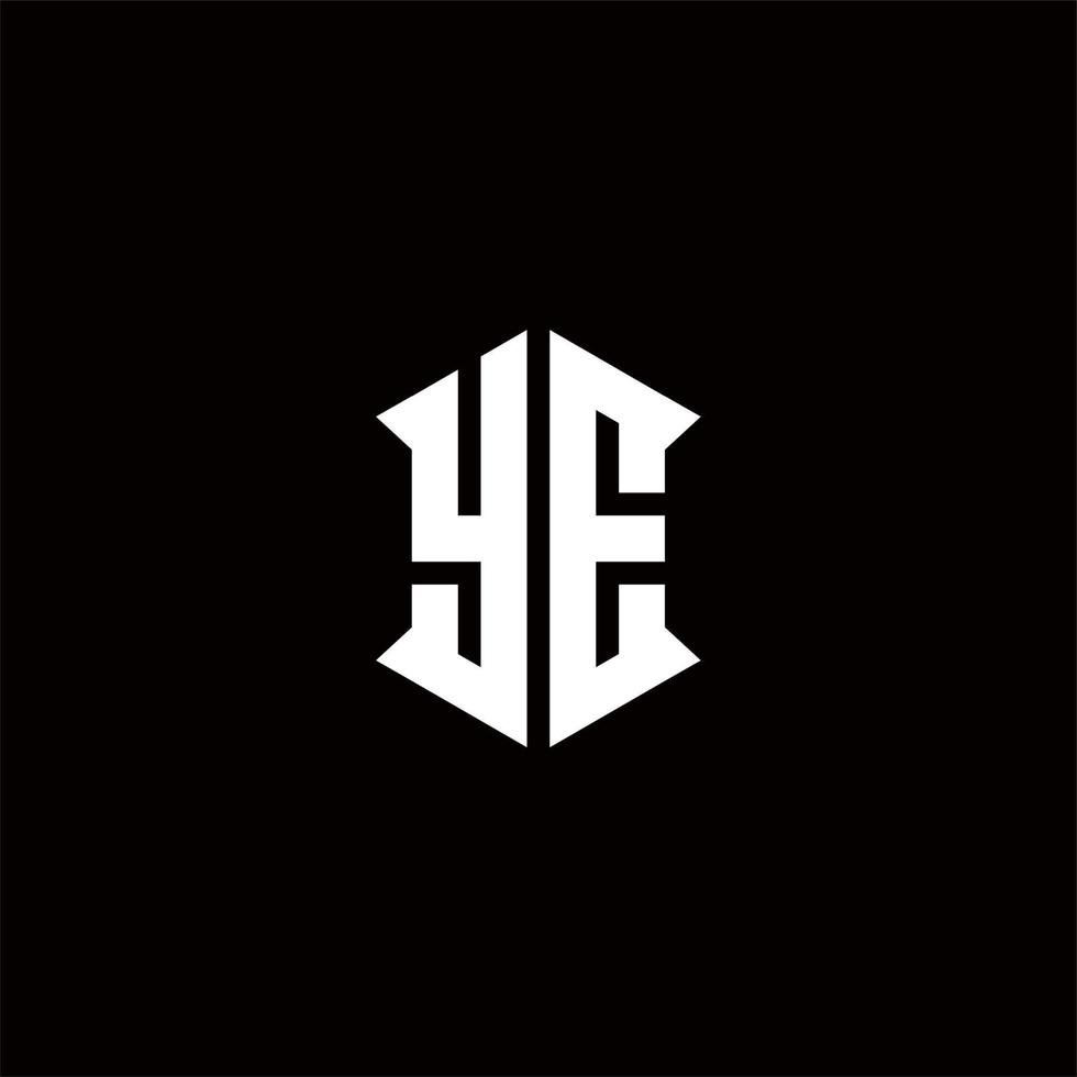 YE Logo monogram with shield shape designs template vector