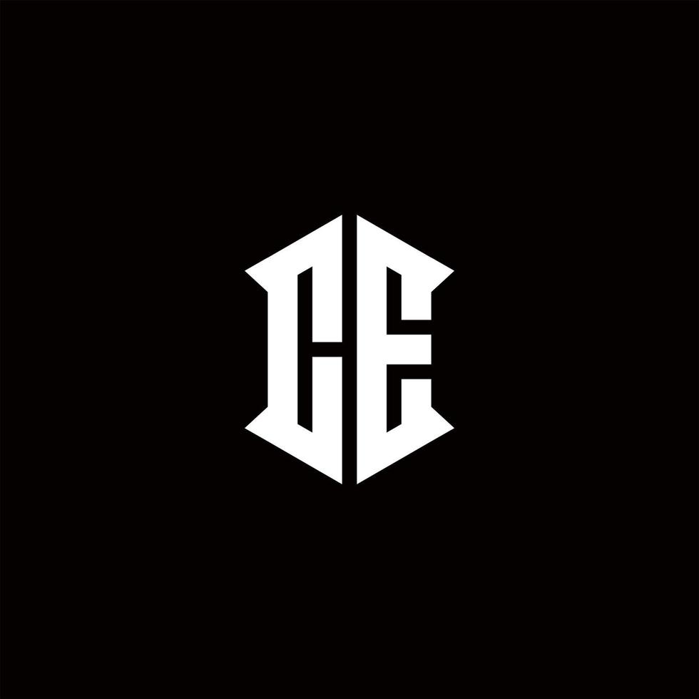 CE Logo monogram with shield shape designs template vector