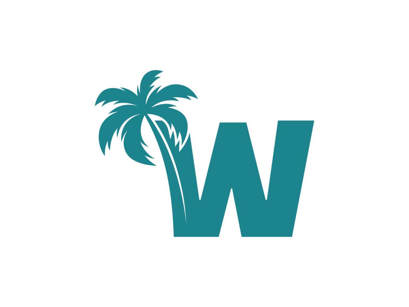 Letter W Palm Tree Logo Design Template 20697296 Vector Art at Vecteezy