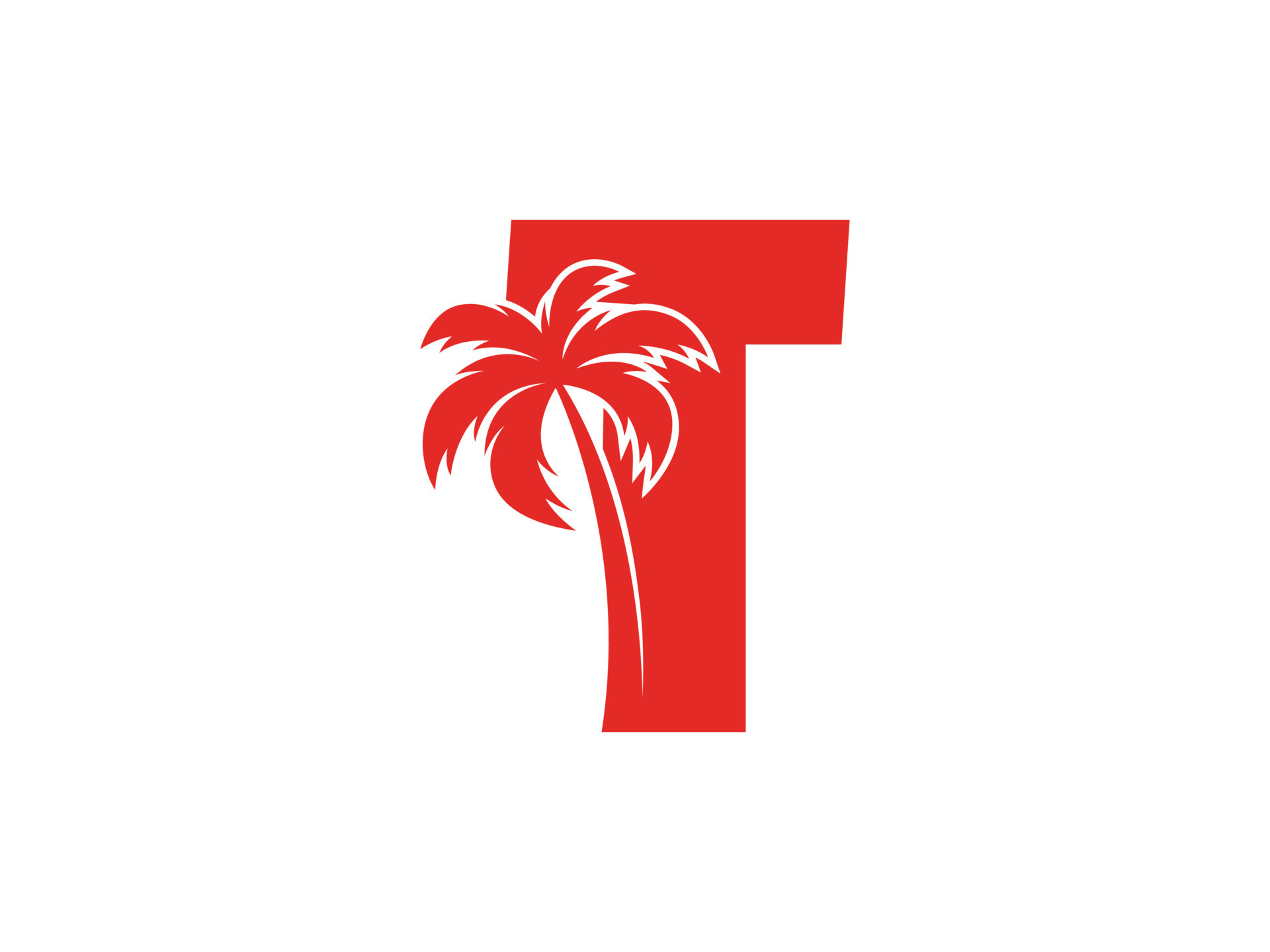 Letter T Initial Palm Leaf Tree Logo Design Vector Icon 20697316 Vector