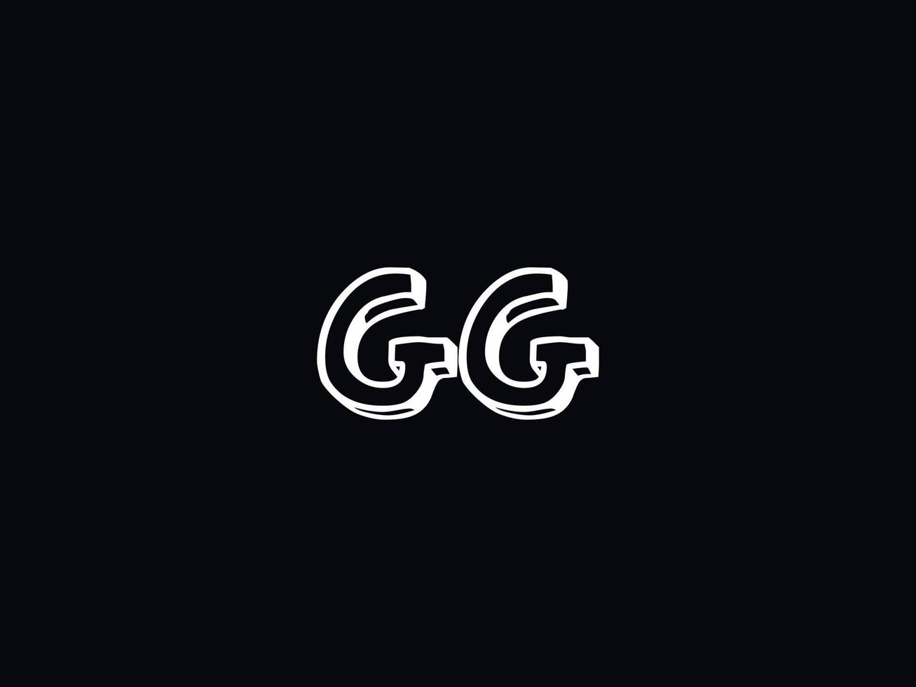 Black White Gg Logo, Initial GG Letter Logo Icon Vector