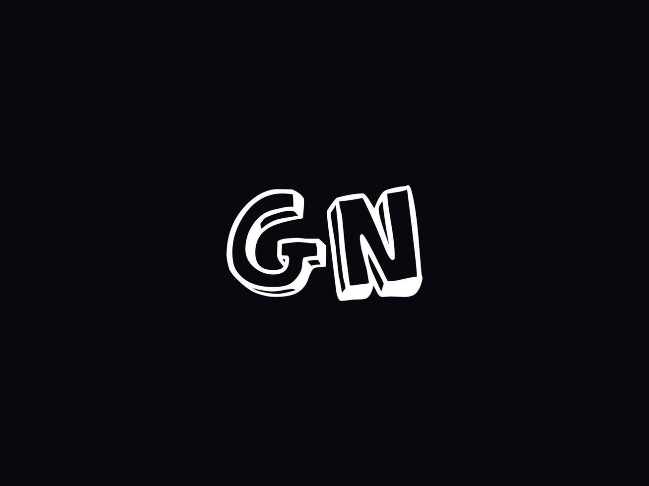 negro blanco gn logo, inicial gn letra logo icono vector