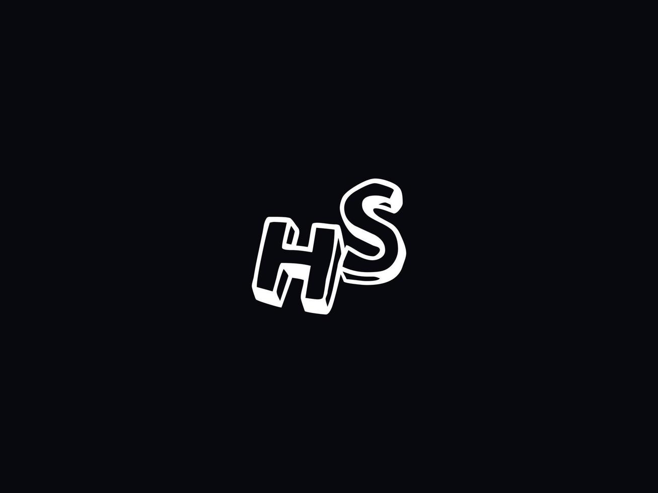 tipografía hs logo, creativo hs cepillo letra logo vector