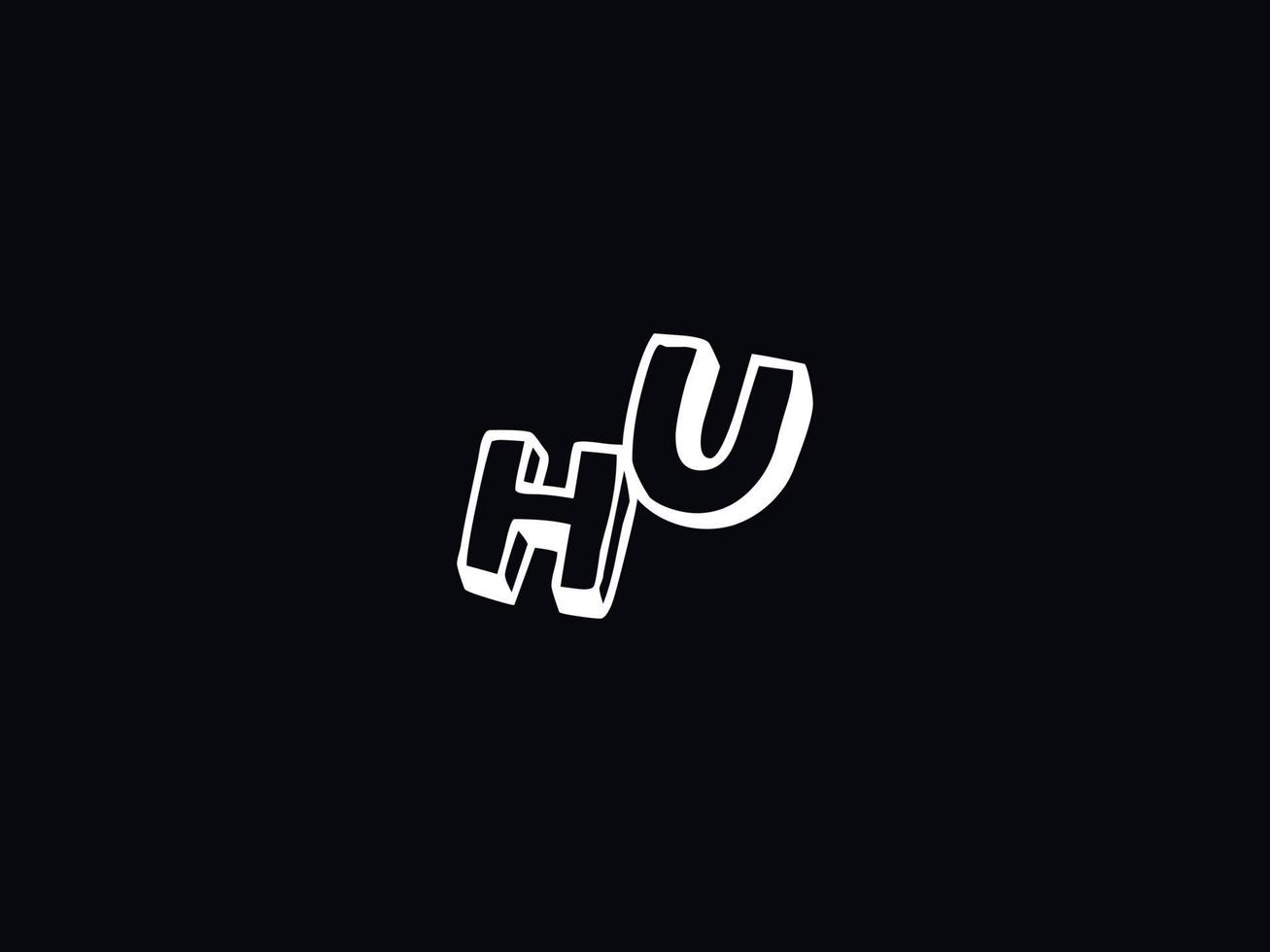 tipografía hu logo, creativo hu cepillo letra logo vector