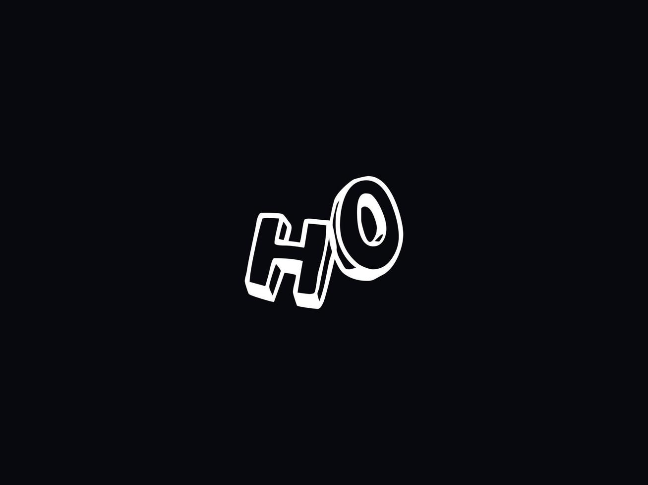 Typography Ho Logo, Creative HO Brush Letter Logo vector
