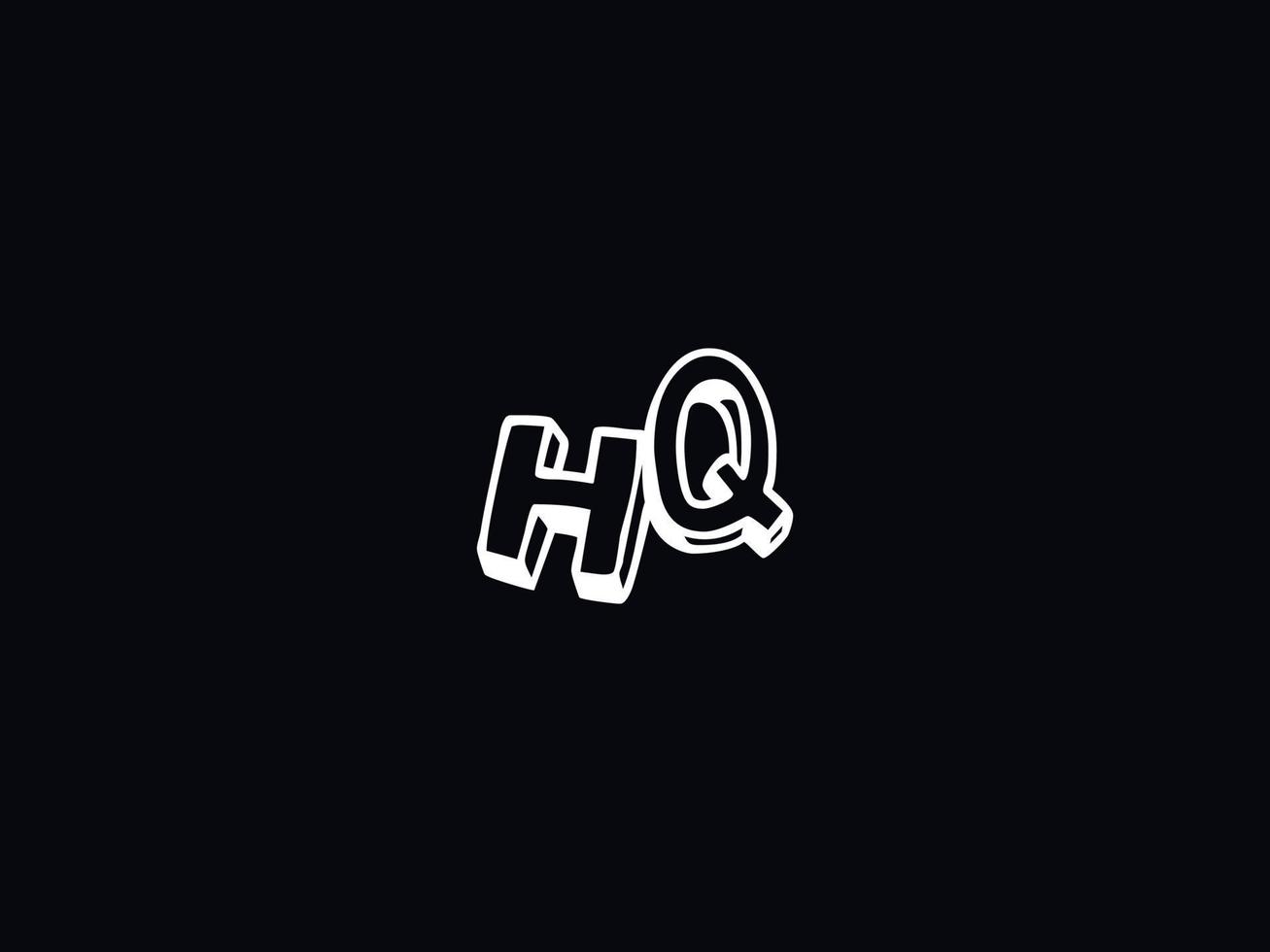 Typography Hq Logo, Creative HQ Brush Letter Logo vector