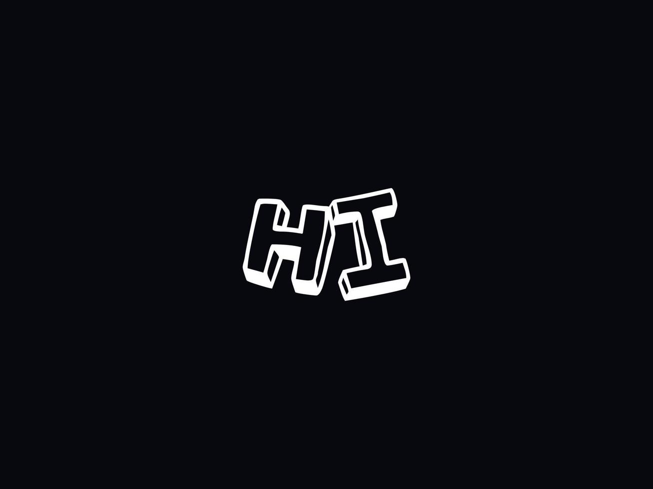 Typography Hi Logo, Creative HI Brush Letter Logo vector