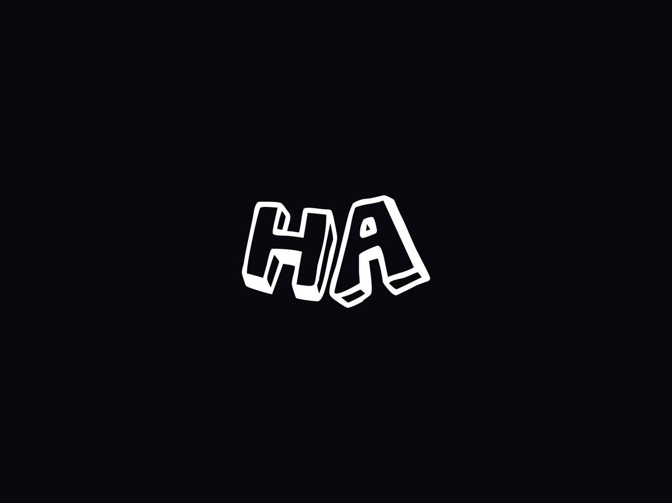 Typography HA Logo, Creative Ha Brush Letter Logo vector