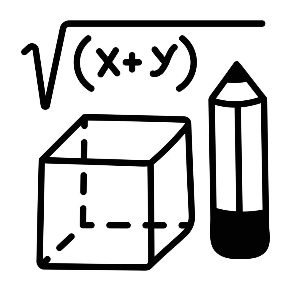 Trendy Cube Calculation vector