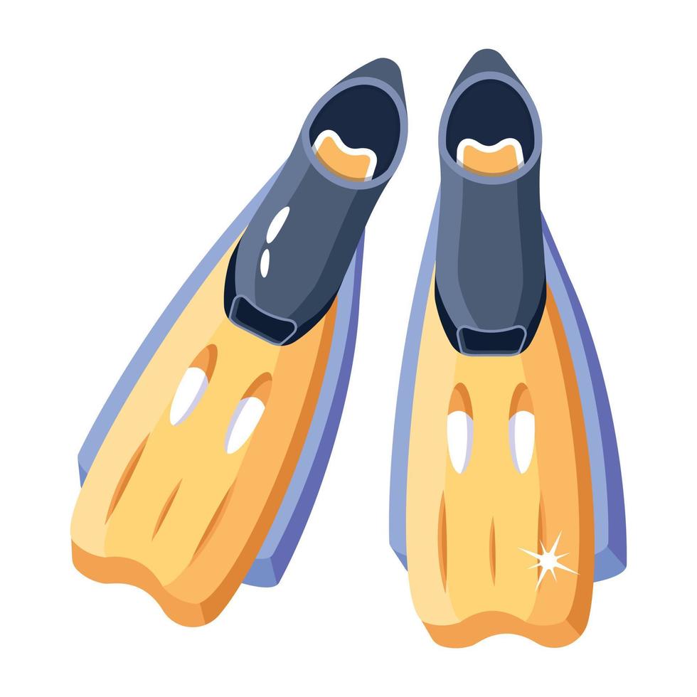 Trendy Diving Fins vector