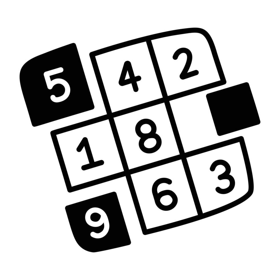Trendy Number Puzzle vector