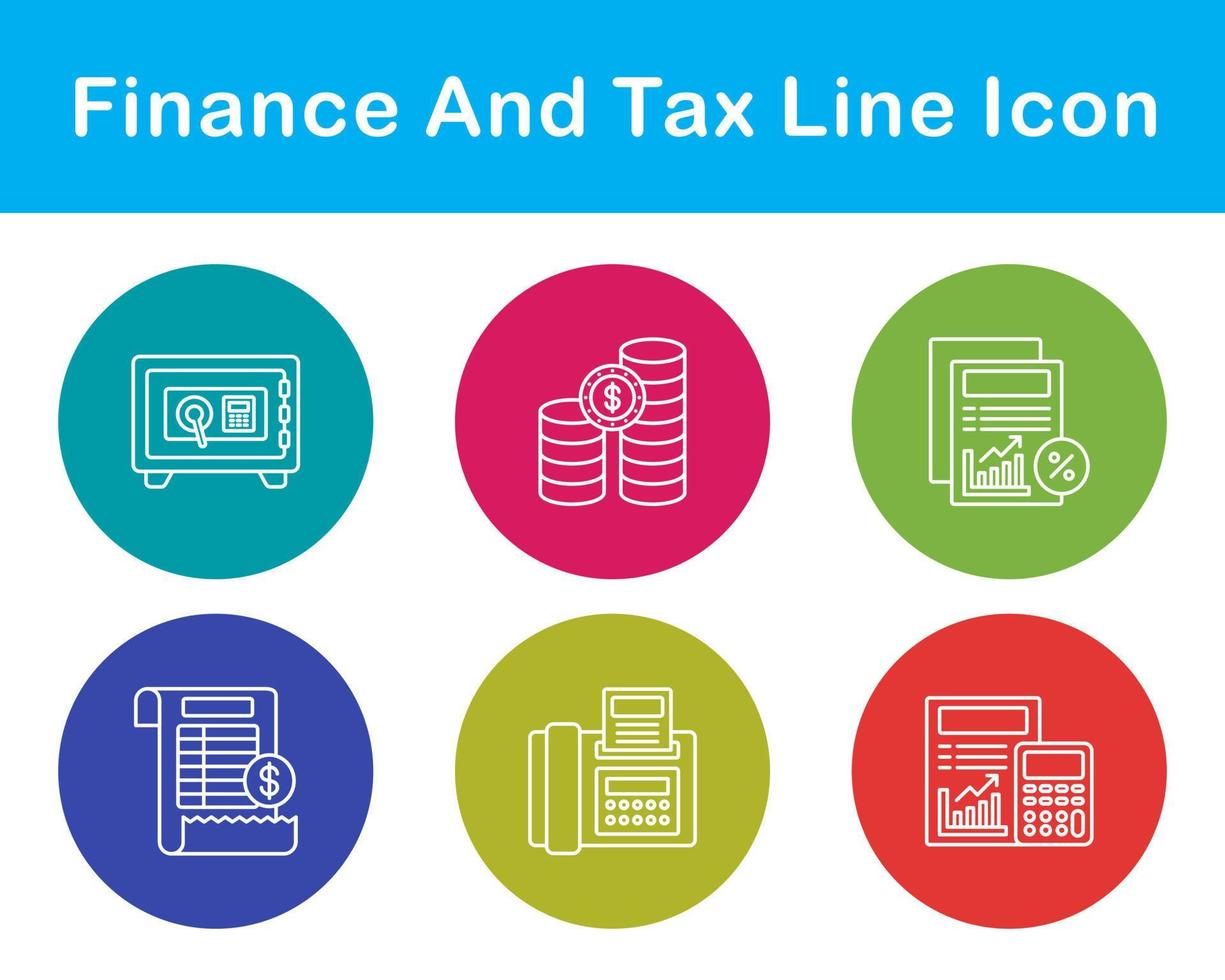 Finanzas y impuesto vector icono conjunto