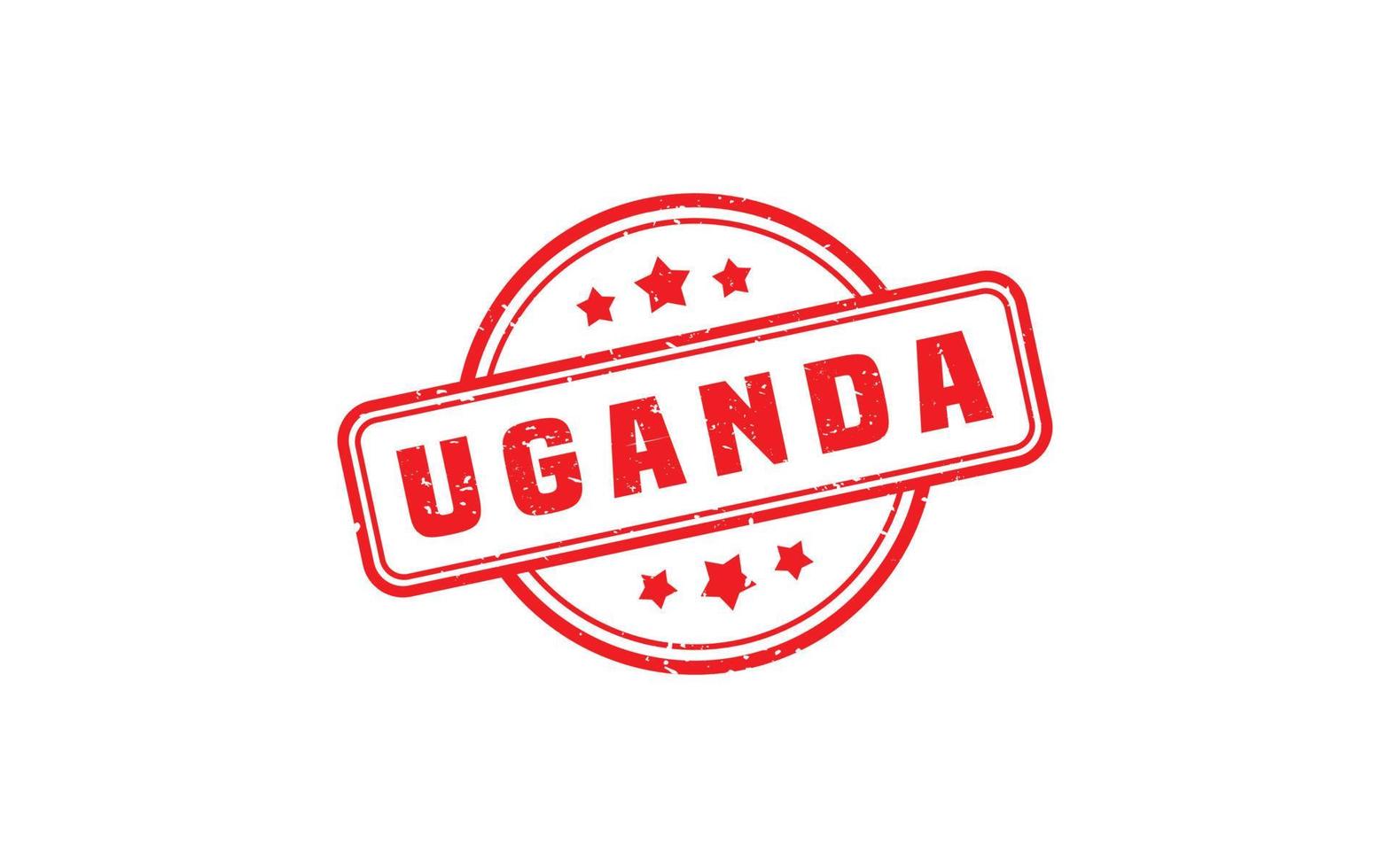 Uganda sello caucho con grunge estilo en blanco antecedentes vector