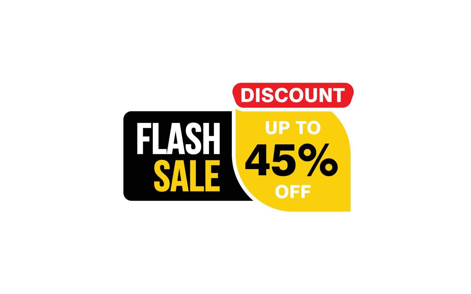 45 Percent FLASH SALE offer, clearance, promotion banner layout with sticker style. vector