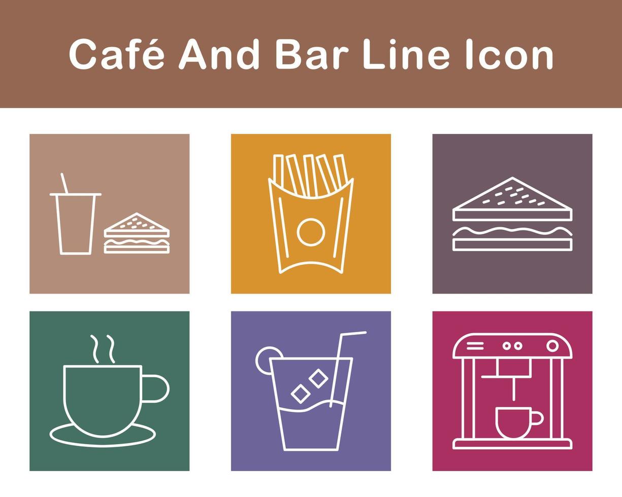 café y bar vector icono conjunto