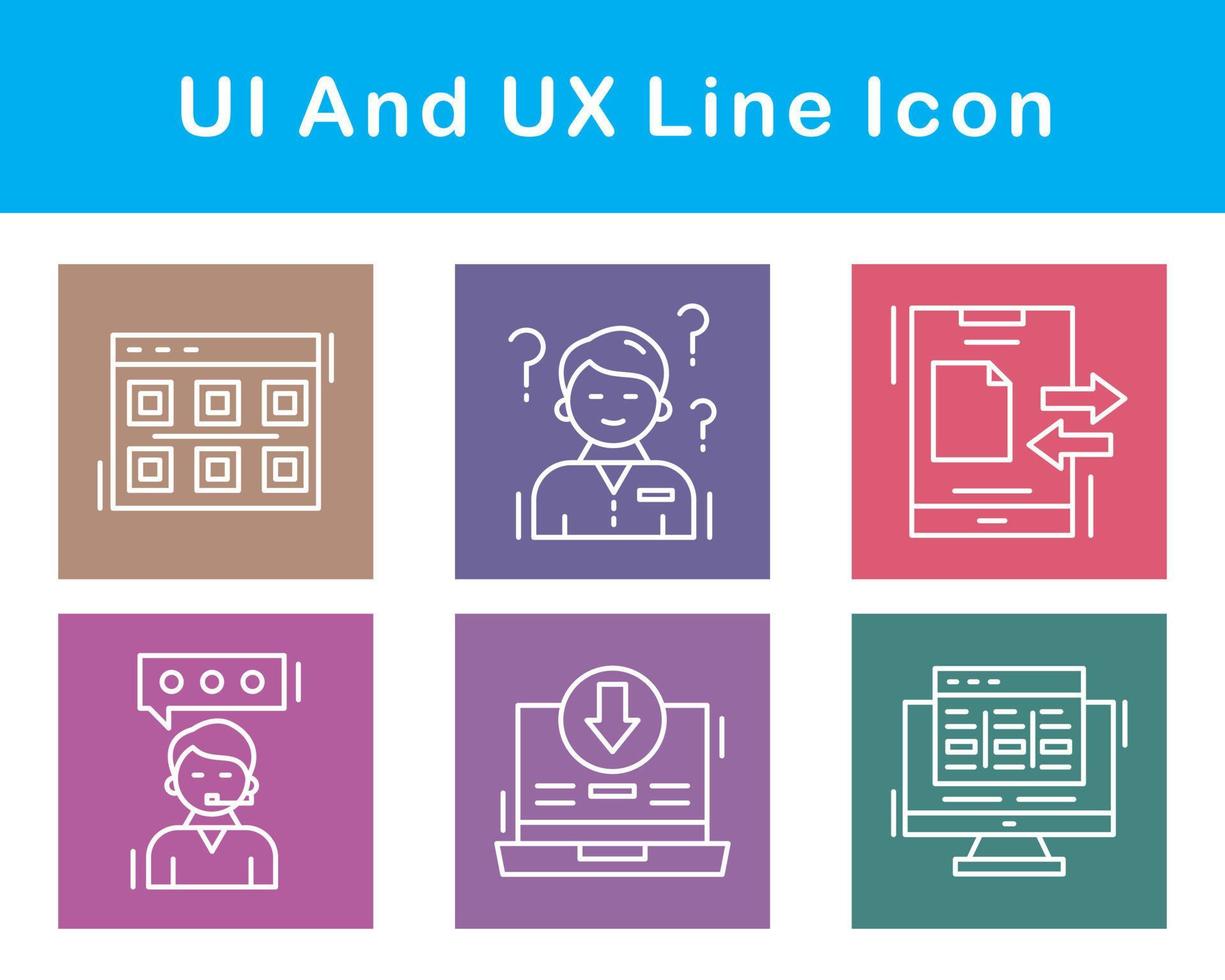 ui y ux vector icono conjunto