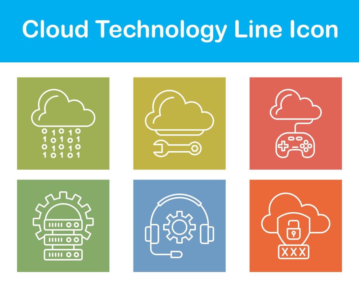 nube tecnología vector icono conjunto