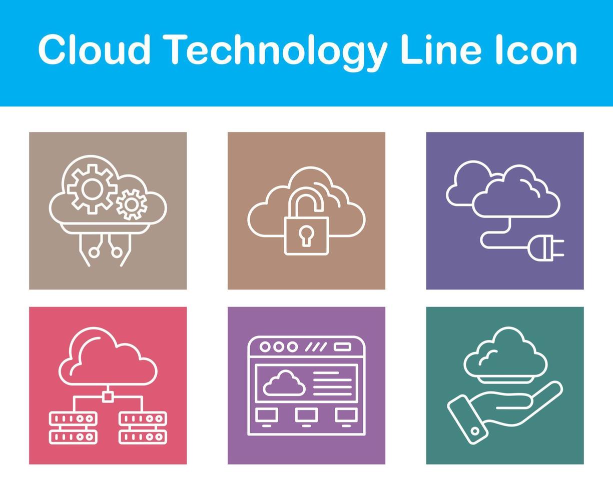 nube tecnología vector icono conjunto