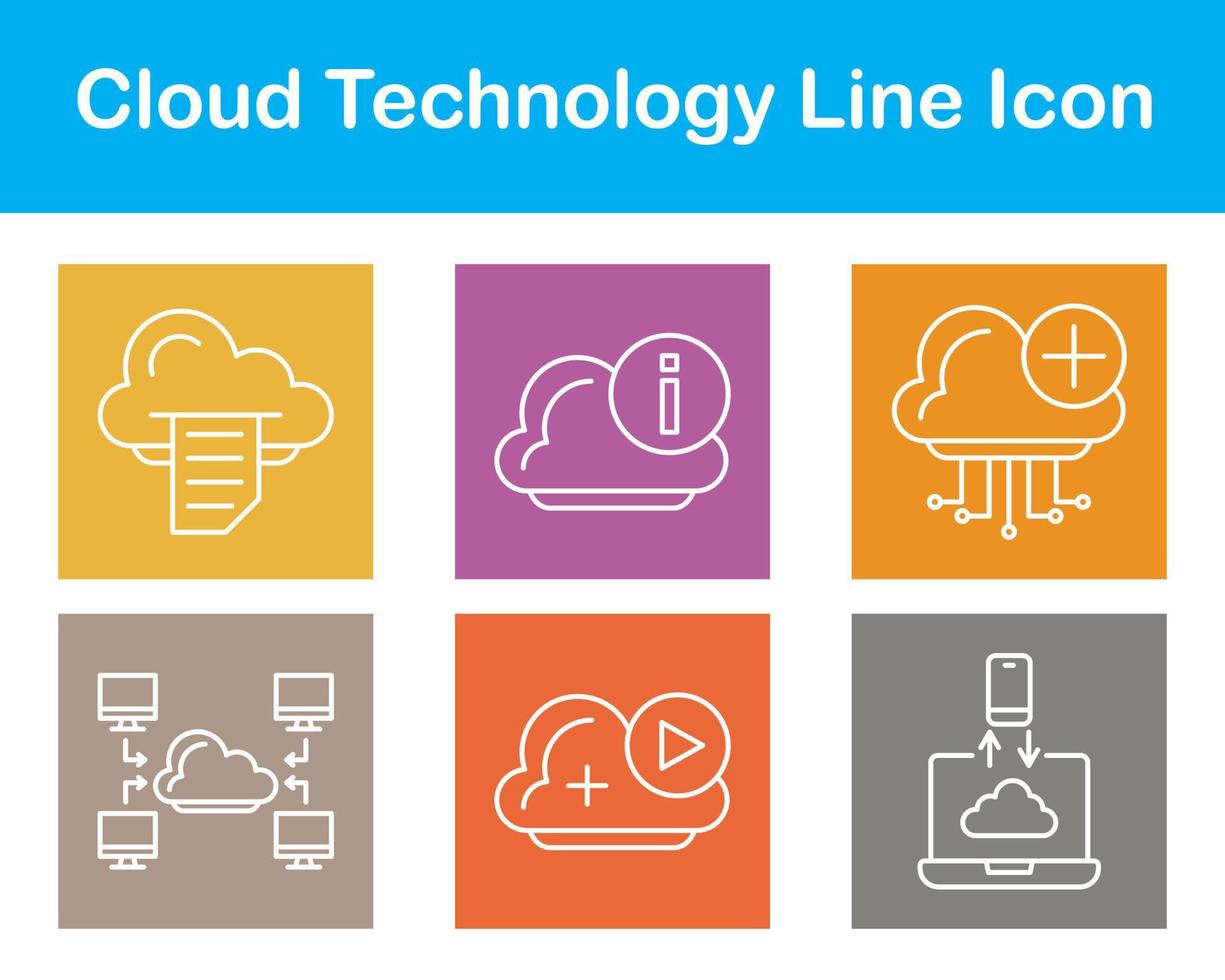 nube tecnología vector icono conjunto