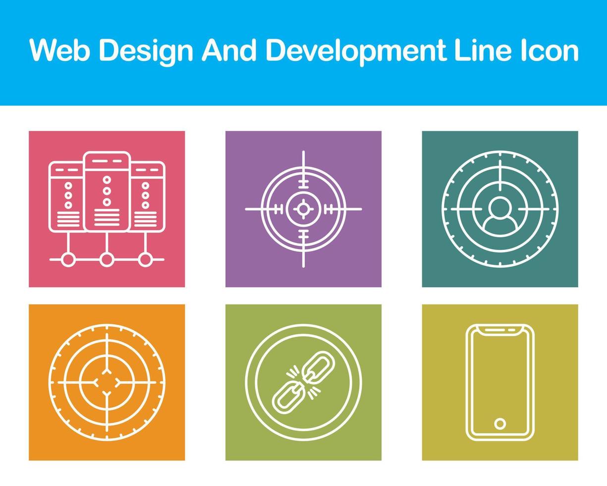 web diseño y desarrollo vector icono conjunto