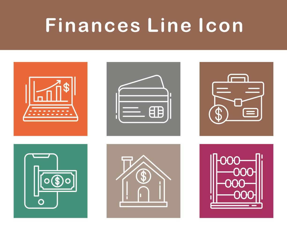 finanzas vector icono conjunto