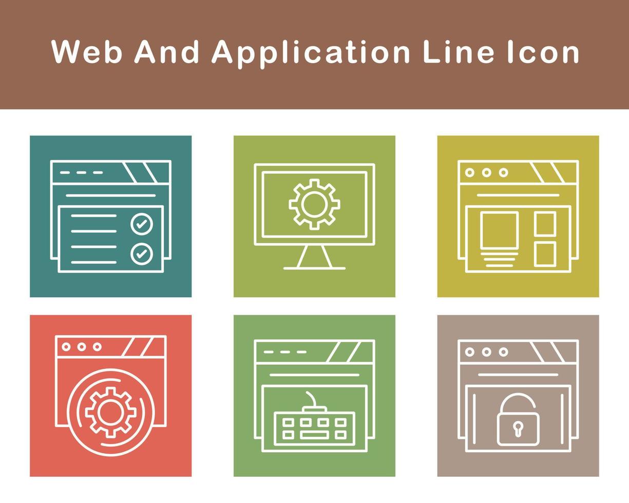 web y solicitud vector icono conjunto