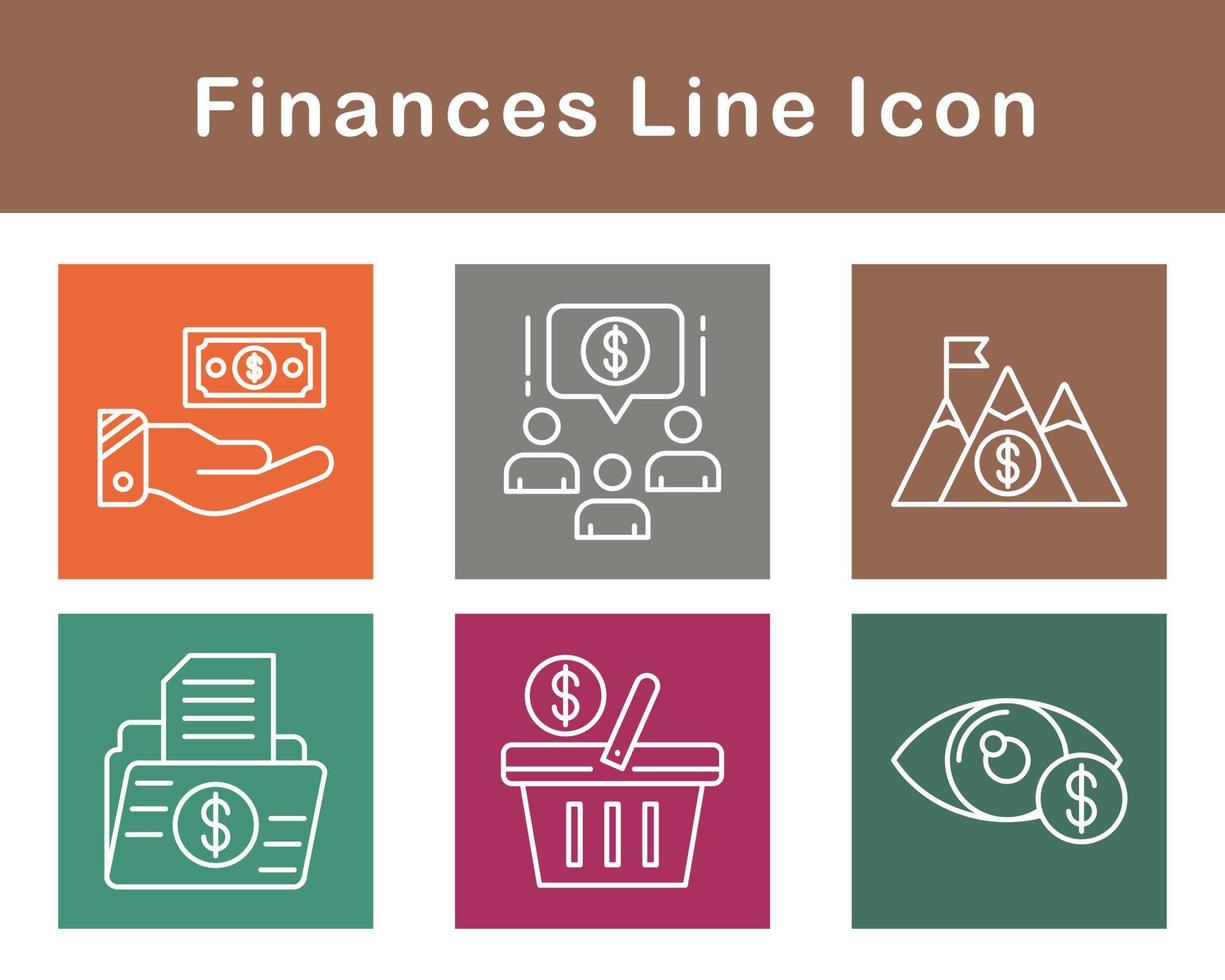 finanzas vector icono conjunto