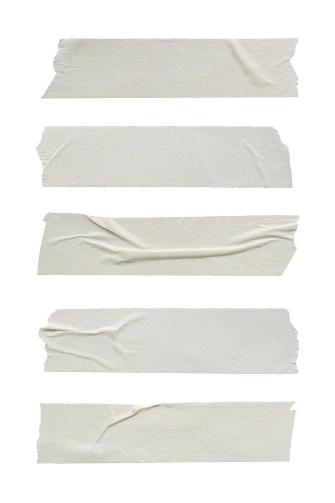 close up of adhesive tape wrinkle set on white background photo