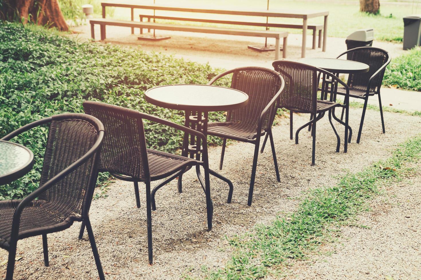 chair in garden park and vintage style. photo