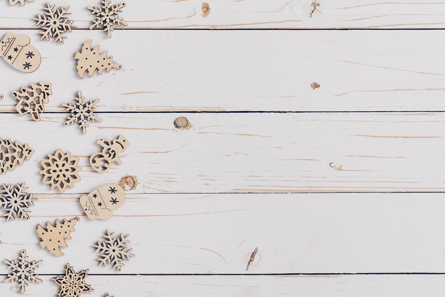 white snowflakes on wooden background. christmas decoration, Stock image