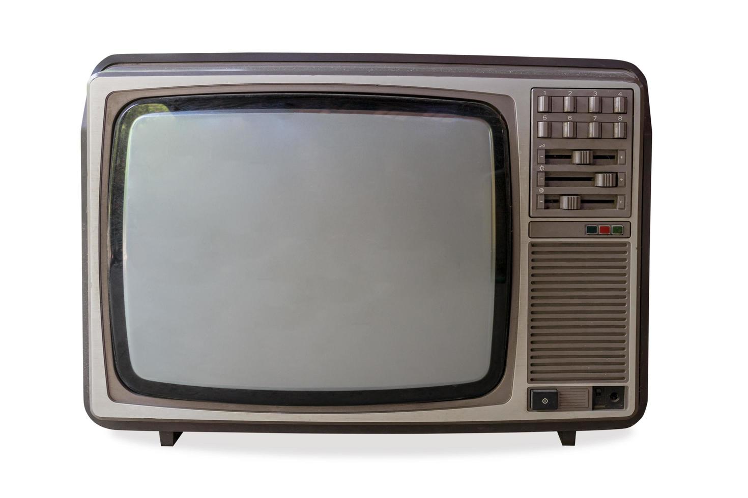 vintage television on isolated white with clipping path. photo