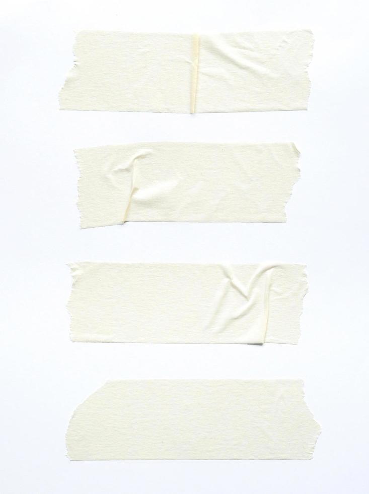 close up of adhesive tape wrinkle set on white background photo