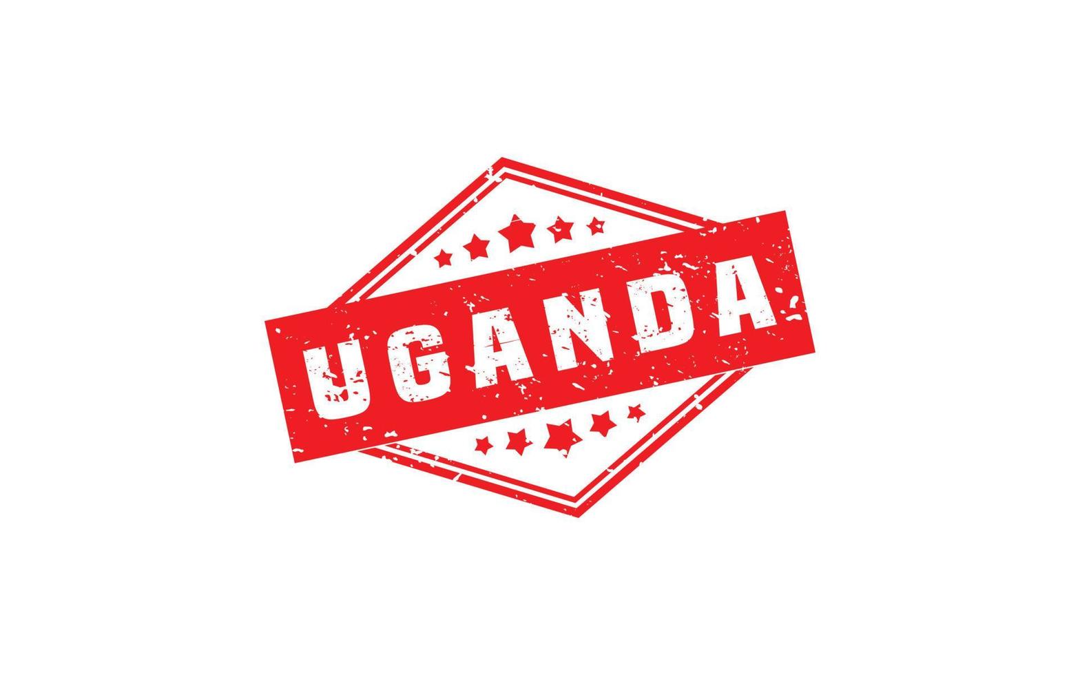 UGANDA stamp rubber with grunge style on white background vector