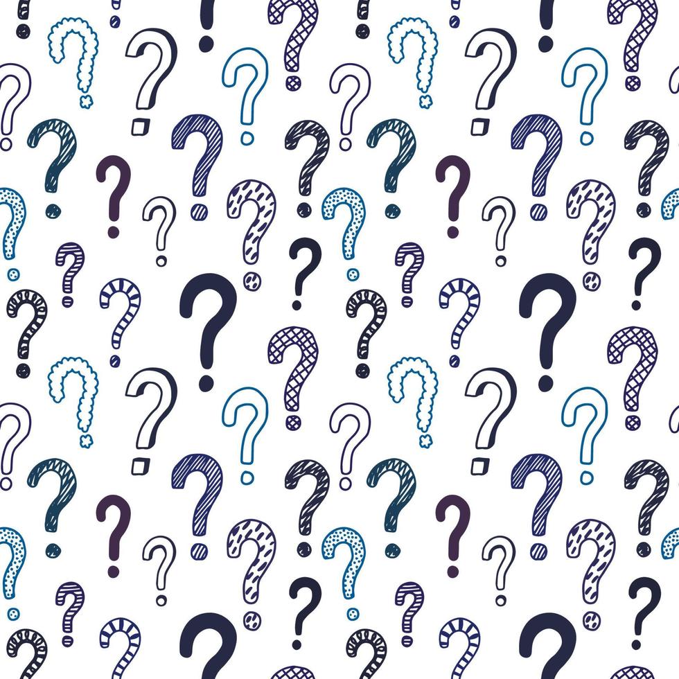 Seamless vector pattern with doodle questions marks.