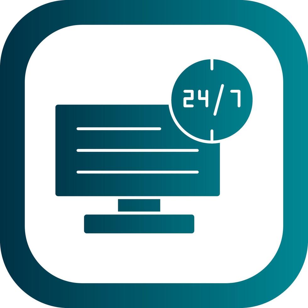 24 7 Monitoring Vector Icon Design