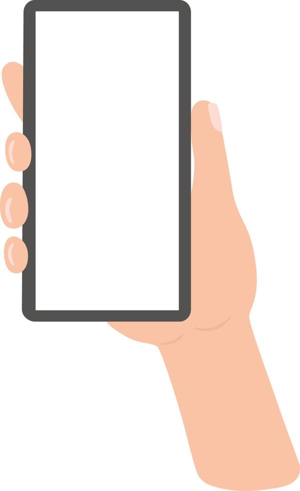 Hand holding smart phone vector