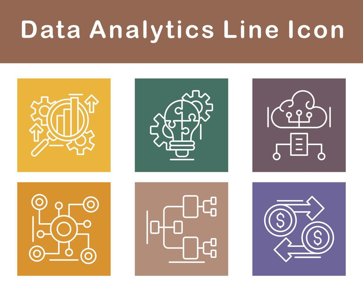 datos analítica vector icono conjunto