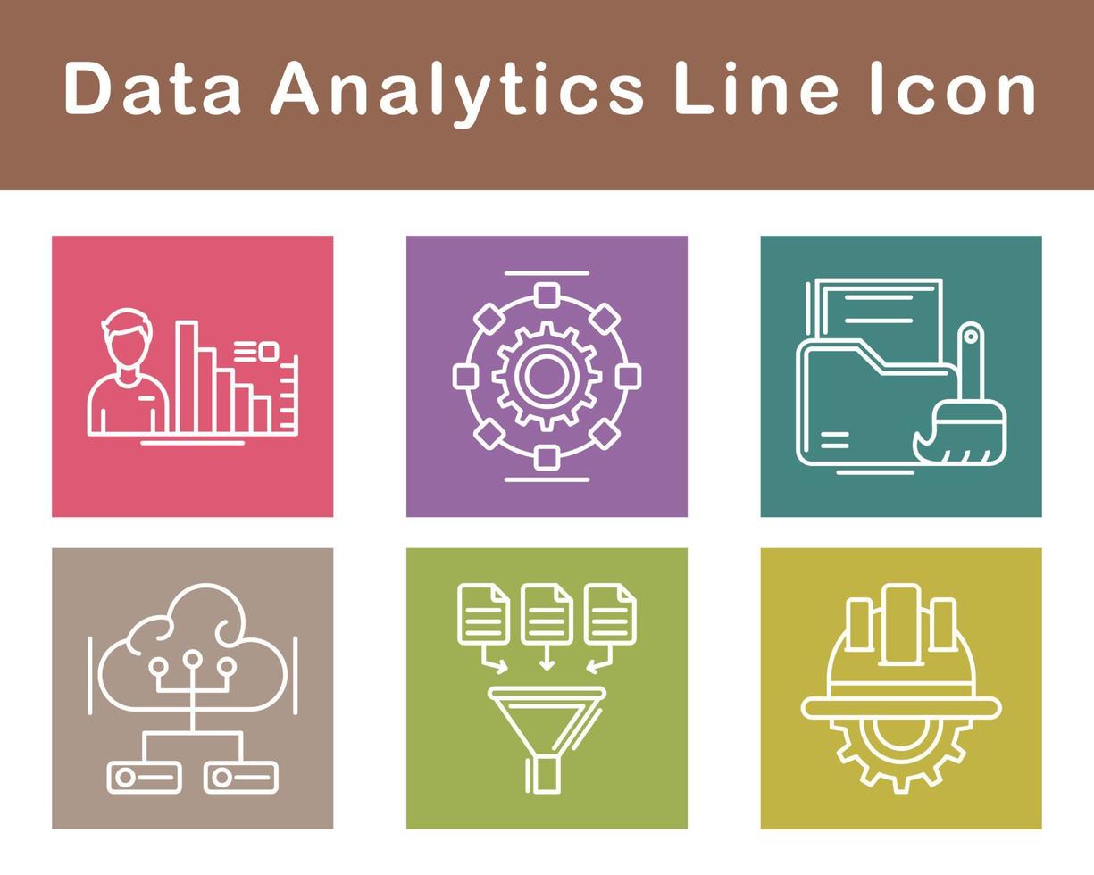 datos analítica vector icono conjunto