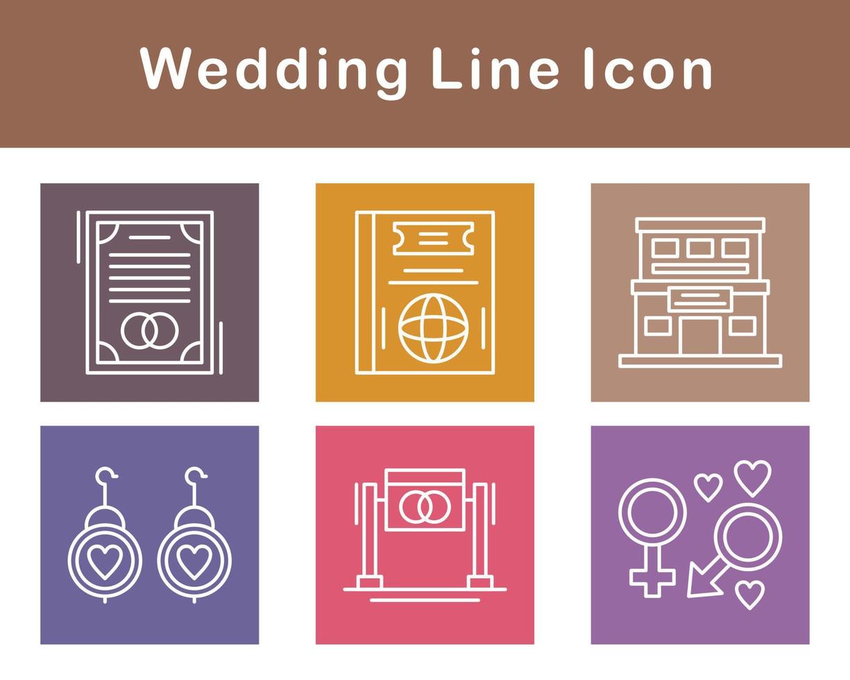 Boda vector icono conjunto