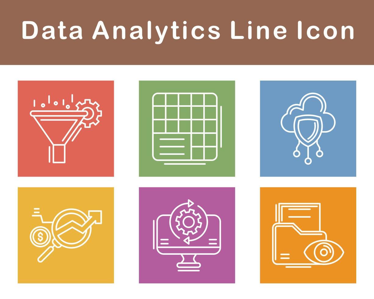 datos analítica vector icono conjunto