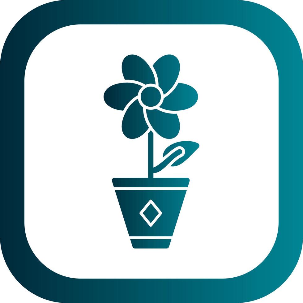 Flower Pot Vector Icon Design