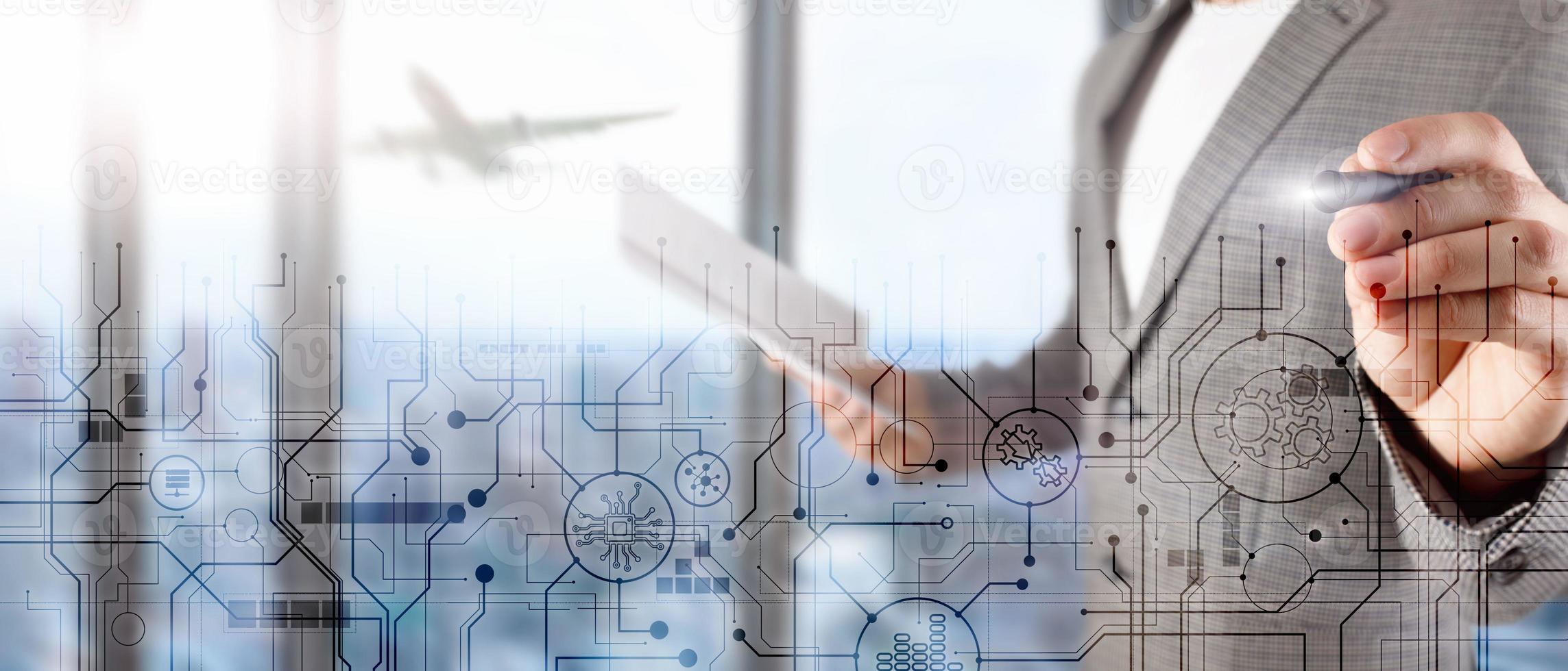 Business abstract background automation technology concept. photo