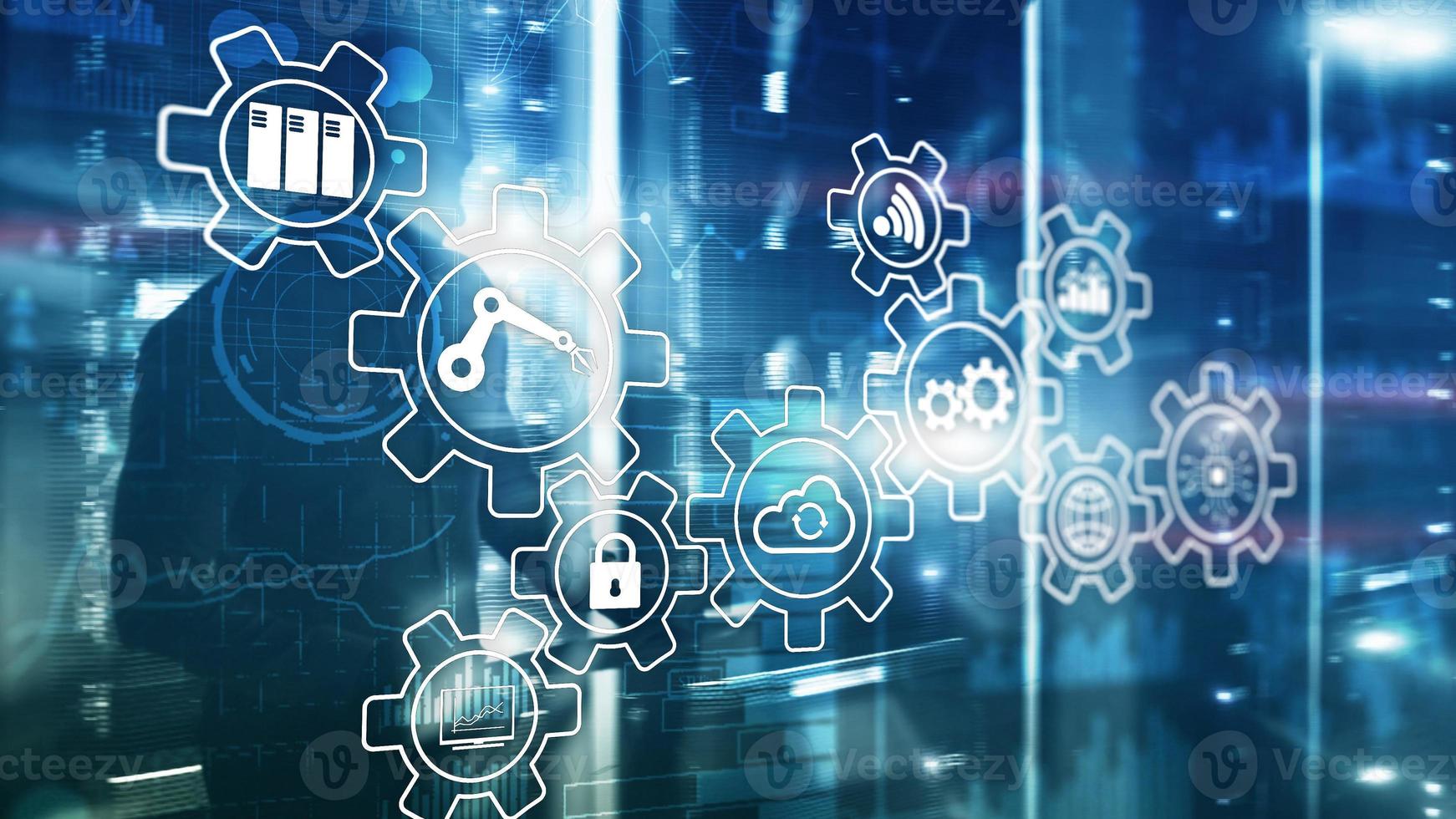 Technology innovation and process automation. Smart industry 4.0. photo