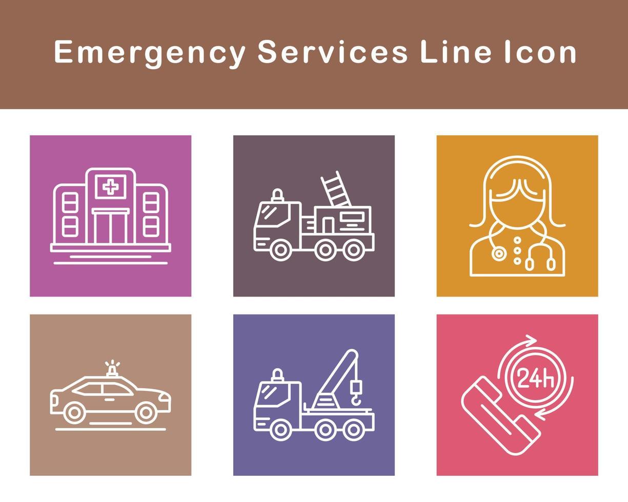 emergencia servicios vector icono conjunto