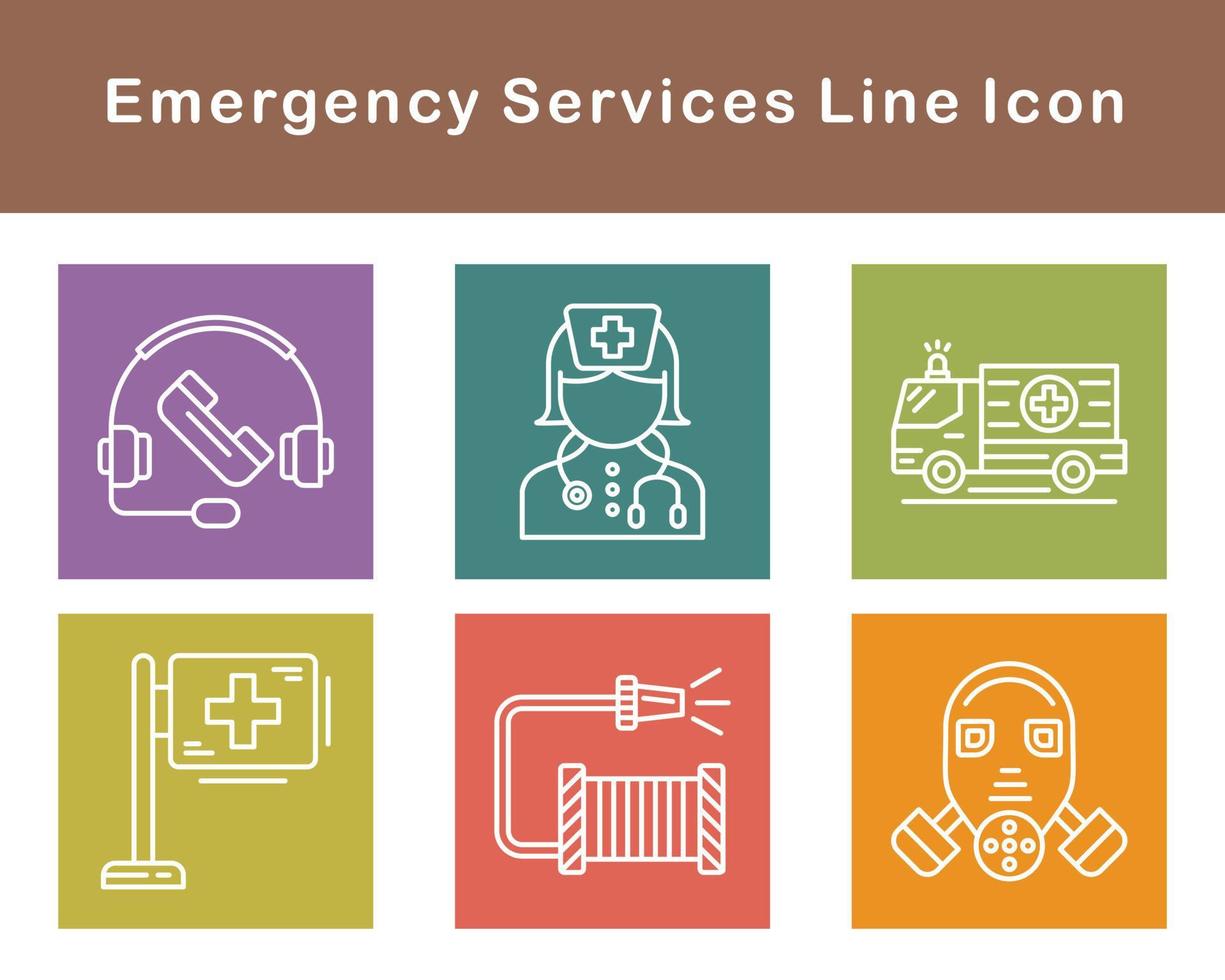 emergencia servicios vector icono conjunto