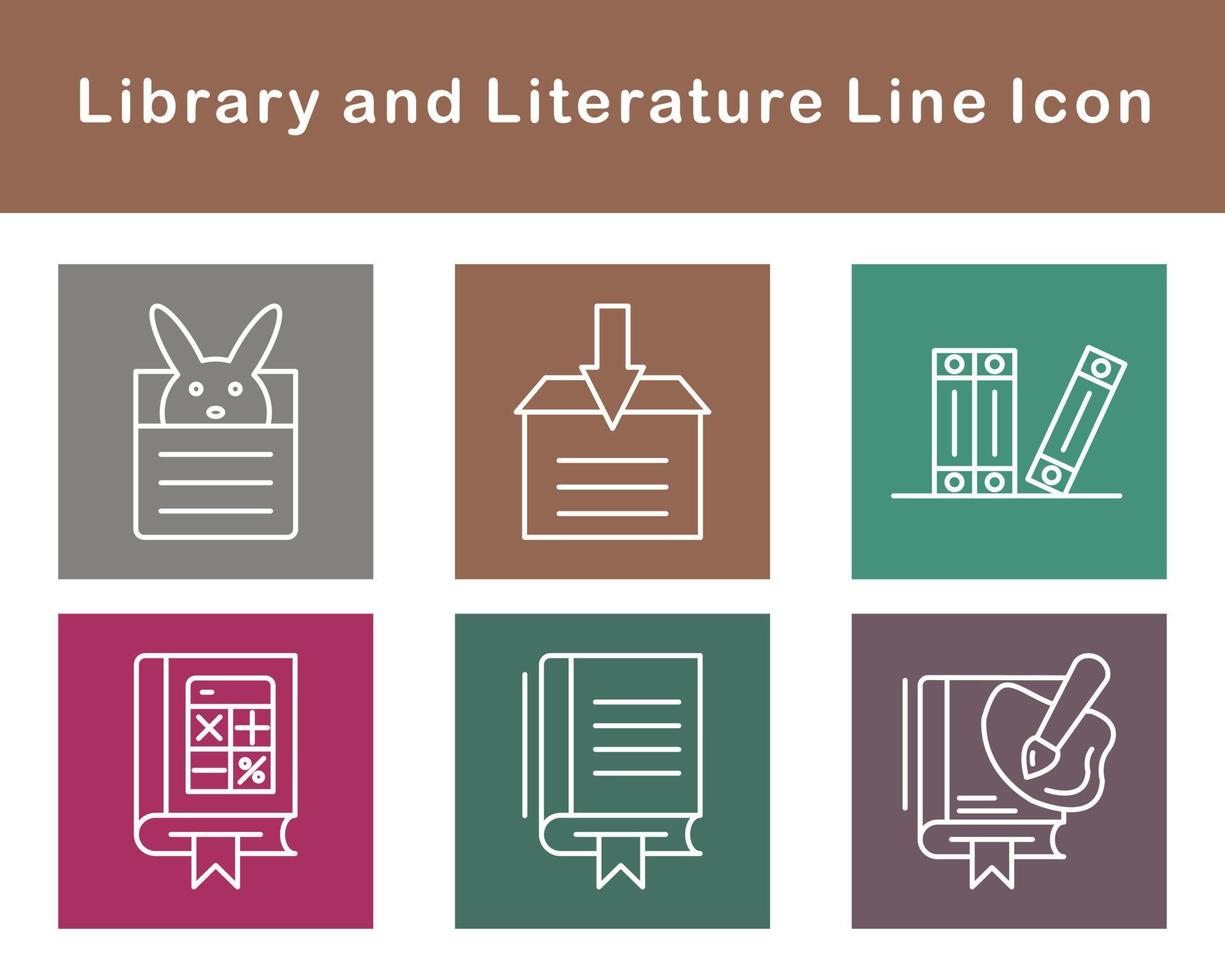Library And Literature Vector Icon Set