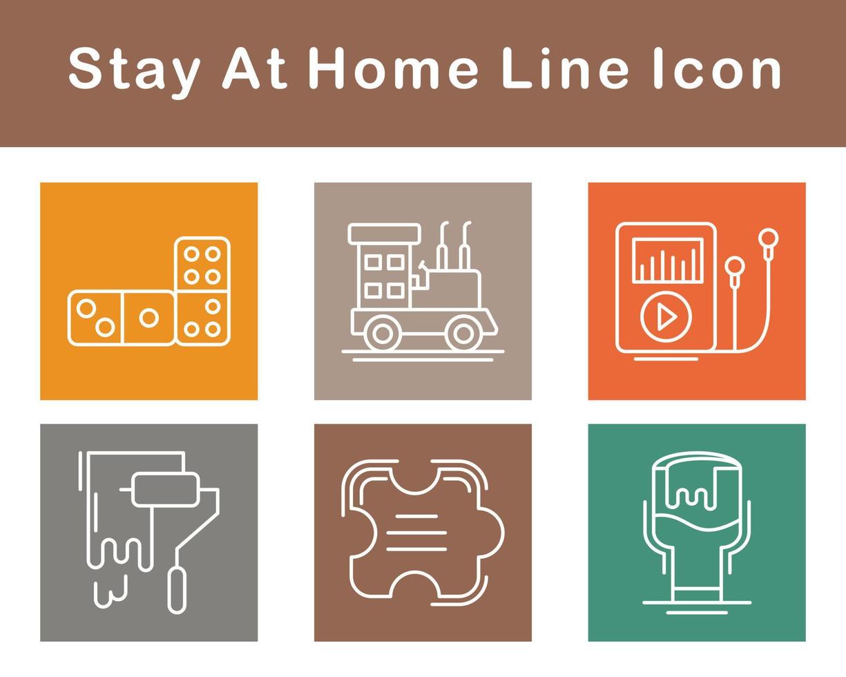 Stay At Home Vector Icon Set